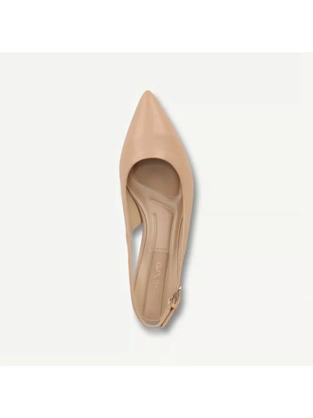 Franco Sarto Womens Racer Slingback Leather Shoes Beige Size 8M Defected